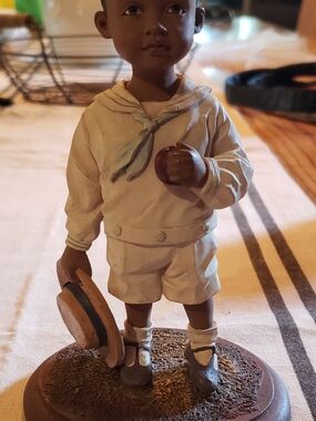 Emma James Cream and Brown Boy in Sailor Outfit Figurine